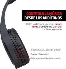 Redlemon Audífonos Bluetooth Inalámbricos High Definition Tipo Diadema, Batería de Larga Duración, Aiamiento de Ruido Externo, Cable Auxiliar 3.5mm para Conexión Alámbrica, Micrófono Manos Libres - albaricoque - Ver 3
