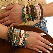 1-350 Pieces Crystal And Micro Pave  Bracelet Random 1 Piece - Bohemian Style, Natural Amethyst Bracelet, Pumpkin Bracelet, Cuban Chain Bracelet, Luxurious Pearl Bracelet, Versatile Water Drop Bracelet With Inlaid DiamondsNo Matter Which Model It Is, It's Always A Highly Sought-After Surprise - Limited Edition| Act Quickly To Ensure You Can Enjoy This Unforgettable Thrilling And Fun Experience.It Is An Ideal Gift For Daily Wear Or As A Present For Friends And Family.Also Perfect Accessory For Festival Celebrations Such As Valentine's Day, Christmas And Spring Festival - 彩色隨機1條 - 查看 6