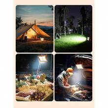 Teckwe Solar Floodlight, Super Bright LED Emergency Lighting, USB Rechargeable Portable Flashlight, Suitable For Camping/Night Market/Travel/Power Outage Lighting,Charging Emergency Outdoor Solar Portable Floodlight Camping Night Market Stall Light Small Yellow Light - Yellow - View 5