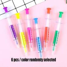 2/6pcs Random Gel Ink Pens With Syringe, Novel Stress Relief Signature Ballpoint Pens, Writing Tools Suitable For Nurses, Doctors, Students - Black - View 14