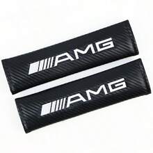 适用于奔驰AMG GLC GLB GLE CLA W206 W204 W205 W212 W213 W169的碳纤维肩垫汽车安全带套 - 均碼 - 查看 3
