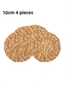 Round Woven Placemats, Made From Natural Water Hyacinth Vines, These Rustic-Style Woven Placemats And Coasters Are Perfect For Kitchen And Dining Tables. Suitable For All Seasons, They Are Ideal For Everyday Meals, Candlelight Dinners, And Occasions Like Christmas. (Natural Materials May Have Slight Color Variations.) - Multicolor - View 20