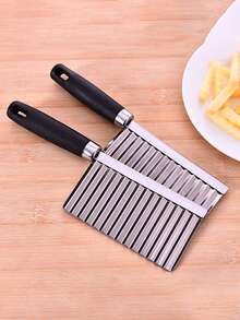 2件套不锈钢波浪形薯条切割器，土豆蔬菜切片器