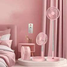 Pink Portable Rechargeable Fan With Remote - 4 Speeds, Ultra Quiet, 3600mAh USB-C Battery, Summer Must-Have & Perfect Gift For Valentine's Day, Mother's Day, Father's Day, Birthday | Great For Office, Camping, Travel, Dorm, Outdoors - 彩色 - 查看 12