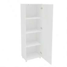 MOBI Alacena de Madera para Cocina Helsinki - 1 Puerta 3 Estantes Color Blanco - Largo 46cm x Alto 142cm - Mueble para Almacenamiento de Despensa - Multicolor - Ver 4