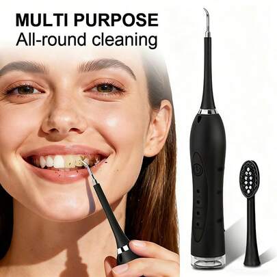 1pc Portable Electric Toothbrush For Adults, Tartar Remover And Toothbrush In One, Electric Flosser With Replaceable Brush Heads, Plaque Removal & Teeth Whitening, Battery Capacity: 400mah, USB Rechargeable Home Electric Toothbrush, Oral Care Tool, Christmas Gift, Holiday Gift!
