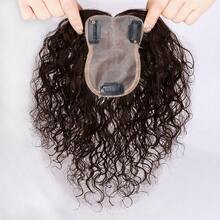 中分卷发人发发片，夹式丝底假发，前额发际线替换，8x10厘米 - 彩色 - 查看 8