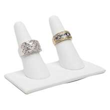 Box White Leatherette Jewelry Ring Finger Display3.62x2.12x2.25 Inches With Square Base - Ring Holder Organizerfor Selling Or Personal Use - Display Stands For Rings - Multicolor 784 - View 1