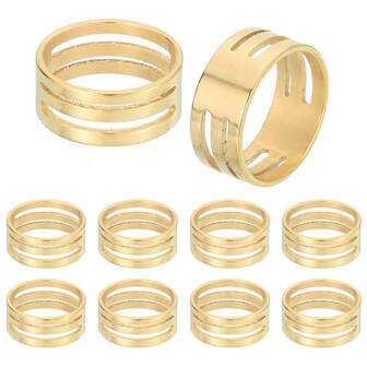 2/5/10pcs Metal Jumpring Opener Adjuster Rings, Suitable For DIY Jewelry Making, Handcraft Tools, Fixing Rings Opener, Gold Plated