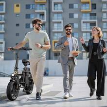 Foldable Adult Electric Bicycle With 14-Inch Tires, 500Wmotor Power, 20ah Capacity Lithium Battery, Maximum Speedof 35km/H,Maximum Driving Range Of 45 Miles, Maximumload Capacity Of 120 Kilograms, Suitable For Commutingelectric Bicycles - màu đen - Xem 6