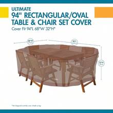 ASDDuck Covers Ultimate Rectangular/Oval Patio Table with Chairs Cover Fits Outdoor Rectangular/Oval Patio Table and Chair Sets 96 in. Long - 96L x 64An x 32Al - Ver 4