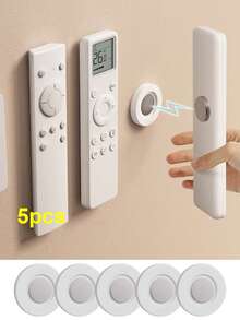 5Pcs Magnetic Remote Control Holder: Nail-Free Invisible Wall-Mounted Organizer - Fits All Home Appliance Remotes - Multicolor - View 2