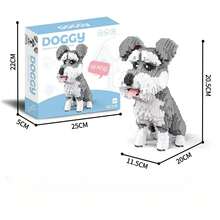 1000+Stück Dekorations-Cartoon-Bauklötze von Hund-Modellen wie Schnauzer, Dackel, Husky, Bulldogge usw. 3D-Puzzle-Set von Haustier-Hund-Begleiter-Blöcken. Ein perfektes Geburtstagsgeschenk. Zimmer Dekoration