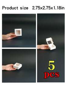 10/30个装白色小礼盒，带透明窗口，适用于珠宝、肥皂、糖果等，手工制品纸板包装，装饰性扁平散装盒，适合礼品、工艺品、赠品、婚礼派对、新娘送礼会等场合。