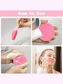 5 piezas de borlas de limpieza facial en polvo, limpieza profunda y multifuncional - Multicolor - Ver 5