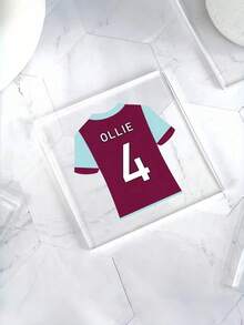 1pc Personalised Football Shirt Coaster, Football Gifts, Daddy Coaster, Father's Day Gifts, Daddy Grandad Gifts, Sport Gifts - Multicolor - View 12