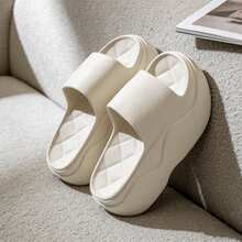 Zapatillas de casa mujer, chanclas mujer,zapatillas estar por casa mujer EVA para mujer, sandalias de plataforma de 7cm,antideslizantes y suaves, perfectas para usar en casa, en la playa o en el baño. - Champán - Ver 12