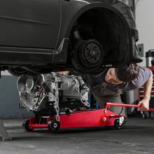 Gato de piso de perfil bajo , gato de transmisión de 1000 lb con ruedas delanteras de 360° - Rojo - Ver 9