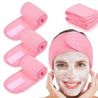 1pc/2pcs/3pcs Adjustable Women's Spa Facial Headband, Shower & Makeup Hair Tie Suitable For Washing Face, Soft Towel & Hair Styling Accessory Accessories