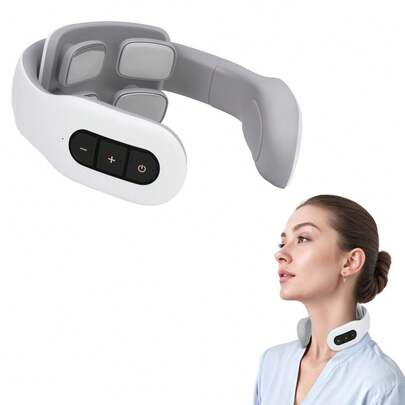 Senmeo Portable Voice Shoulder And Neck Massager, Neck And Back Massager - 4 Modes And 16 Levels Of Intensity Deep Tissue Kneading, USB Rechargeable, Ergonomic Design For Back/Neck Pain Relief - Gift For Parents/Elderly/Healthy/Ladies/Men Deep Kneading Massage Like A Human, Free Your Hands!