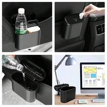 1 Pc Car Trash Can + 1 Roll (15 Sheets) Trash Bags + 2 Pcs Car Hooks, Mini Car Trash Can, Garbage Can Organizer Box, Suitable For Front/Rear Seats - Car, Office, Home Accessories. Mini Car Trash Can, Waterproof, Portable, Space-Saving Car Storage Box, Car Sorting Box, Essential Car Accessory.