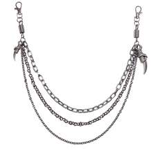 Hot-Selling Jewelry: Cool & Edgy Multi-Layer Gunmetal Eagle Claw Pendant Pant Chain, Versatile High-End Chain For Daily Wear
