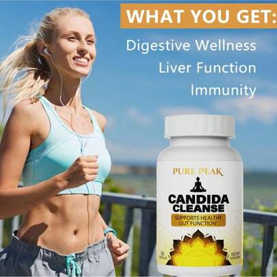  GWYNNE pastillas para bajar de peso Candida Cleanse - Gut & Colon Support- Para Hombres Y Mujeres - Hierbas Naturales Para La Desintoxicación Intestinal - Hoja De Orégano, Ajenjo, Nogal Negro, Ácido Caprílico 60 Cápsulas