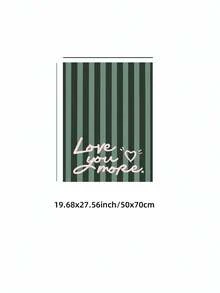 1张无框“爱你更多”海报，鼠尾草绿粉色系，可爱字体，爱心艺术，女孩房间墙面装饰，简约风格，适用于卧室、客厅、宿舍、派对、礼物、返校季、大学宿舍等场合。 - 彩色 - 查看 10