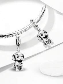 1件时尚波点乞丐狗串珠吊坠，适合女士手链、手镯DIY饰品制作及日常穿搭配饰，适合女孩佩戴 - 斑點討飯 - 查看 6