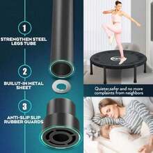 Trampolín de Fitness PortátilTrampolín de Ejercicio 40 Pulgadas con Base de 6 Patas y 30 Resortes y 1 Cintas Bandas Resistencia Elásticas Ejercicio de Gimnasio Aeróbico Resitente y Duradero - Multicolor - Ver 4