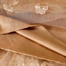 Midi Tulle Skirt With Elegant 3D Flowers - Various Colors - Sizes S To XL - 深棕色 - 查看 4