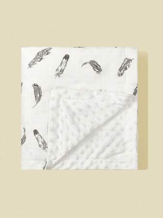 1 pieza Manta suave y amigable con la piel con estampado para bebé, se puede usar como envoltura para bebés, cubierta para cochecito, toalla de baño, cálida y absorbente, adecuada para niños y niñas, regalo sorpresa