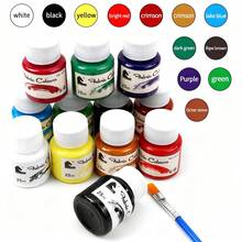 opeth 25ml 12-Color Glass Painting Acrylic Paint Set, Vibrant Colors, Fine Texture, Suitable For Glass, Ceramic, Textile Painting, Includes 1 Paintbrush - one-size - View 2