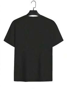 White Monster Funny Joke Man Friends T-Shirt - Black - View 2