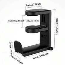 360度旋转耳机支架，可调节游戏耳机挂钩，桌下安装式耳机夹带线缆整理器 - 彩色 - 查看 2