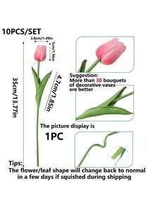 3 Stücke künstliche Tulpenblumen Dekoration, Wohnaccessoires, Wohnzimmer & Schlafzimmer Ornamente - Farbverlaufspulver - Übersicht 8