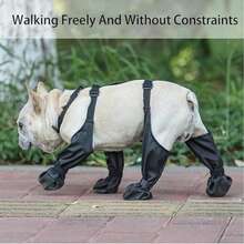 1pc Dog Harness Boots With Lace-Up Leg, Outdoor Harness Snow Boots, Waterproof Walking Shoes, Anti-Slip, Anti-Dirty Paw Cover, Suitable For Small To Medium Dogs (Black), Small/Medium Dog Waterproof Boots - Dog Paw Cover, Dog Harness Boots, Anti-Slip Pet Shoes, Outdoor Walking Shoes, Reflective, Dust-Proof, Comfortable Boots - Multicolor - View 4
