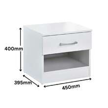 Highbury White 4 Piece Bedroom Set With 2 Door Double Wardrobe - White - View 6