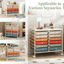 12-Drawer Rolling Storage Cart - Mobile Utility Cart On Wheels For School Classroom Teacher Office Salon, Paper File Art Supply Craft Organizer, Rolling Cart With Drawers (Macaron) - Macaron - Xem 7