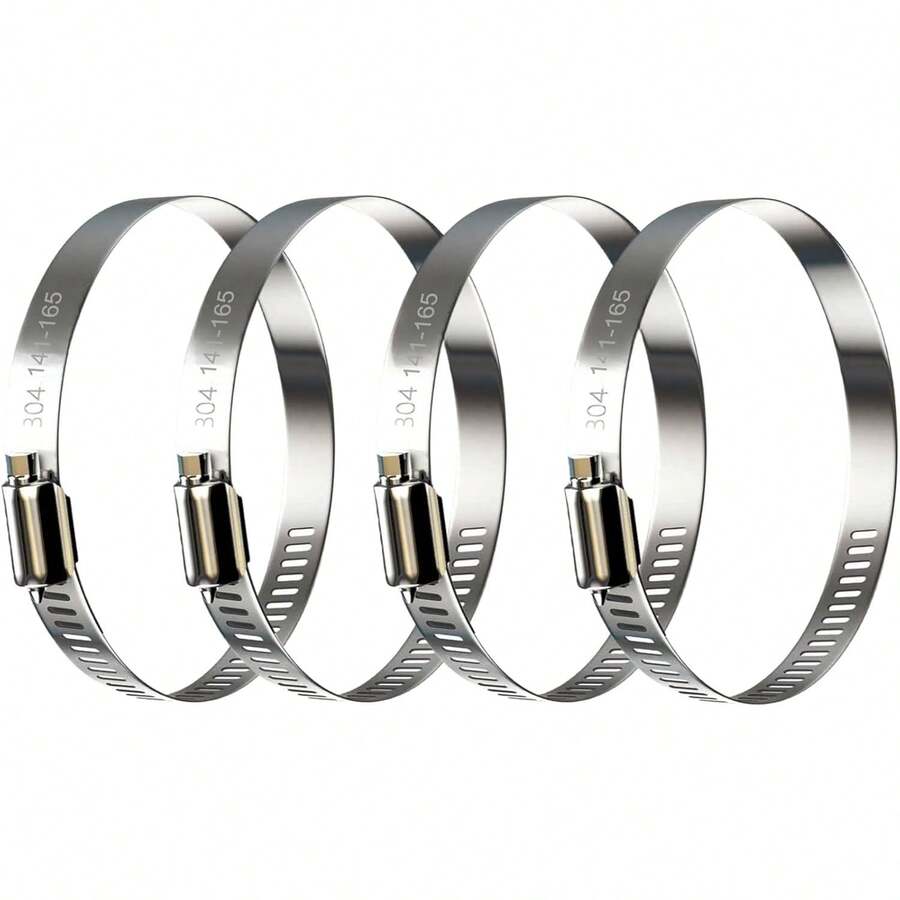Abrazaderas Para Manguera de Acero Inoxidable 304 Ajustables,Paquete de 4 Clips de Manguera de Acero Inoxidable (141-165MM) - 141-165 mm - Ver 1