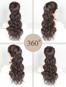 20 Inch Long Wavy Ponytail Hair Extensions, Synthetic Heat Resistant Clip-In Ponytail Extensions, Wrap Around Long Curly Wavy Ponytail For Women - Multicolor - View 7