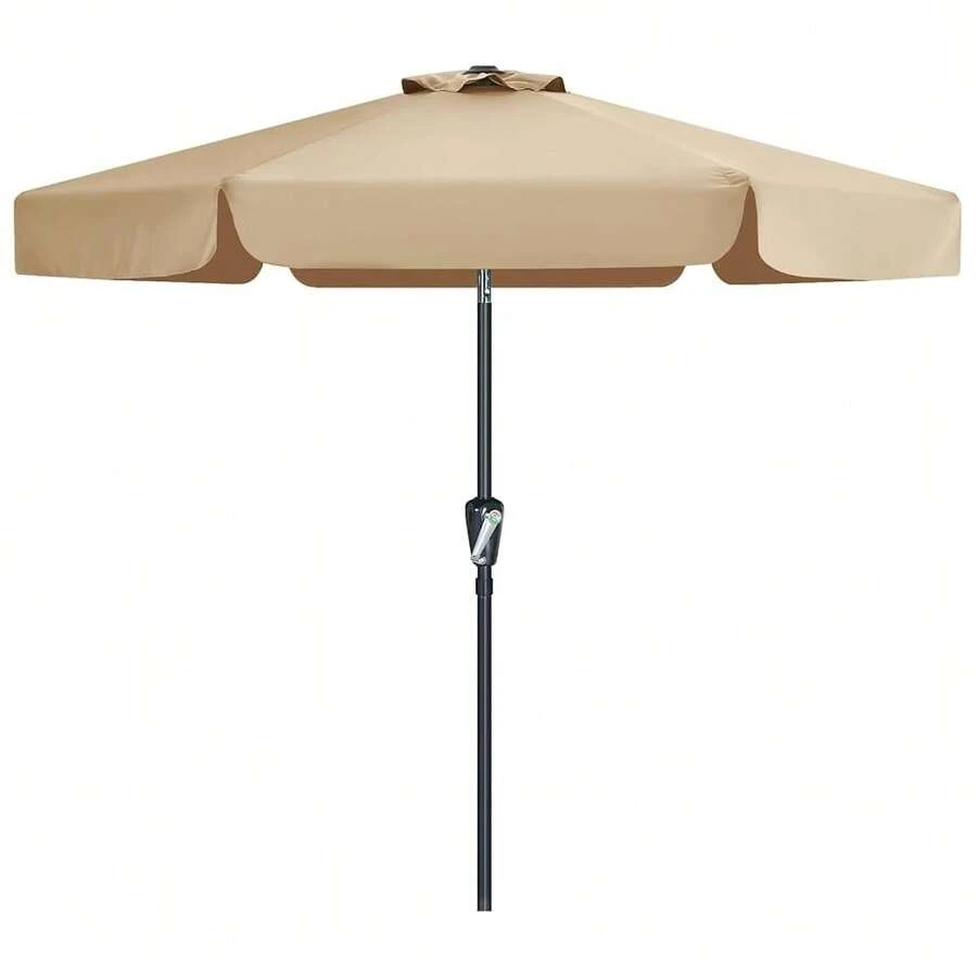 Valance Patio Umbrella For Outdoor Table Market,7.5ft, Tan,7.5FT,Tan - Tan - View 1