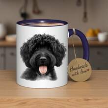 1pc Portuguese Water Dog Ceramic Coffee Mug - Handmade Artisan Crafted, Durable & Reusable, Perfect For Christmas, Halloween, Thanksgiving, Birthday Gifts, Ideal For Meditation, Reading, Or Lemonade/Chai, Coffee Bar Accessories, Black Cockapoo Item, Cockapoo Mug, Coffee Mug, Cup And Mug, Cup - trắng - Xem 7