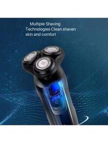 PHILIPS 飞利浦 5000 系列 S5166/03 男士旋转剃须刀，黑色，高效剃须刀片，带图标的 LED 显示屏，干湿两用，360 度旋转，一键式按钮，智能感应胡须密度 - 黑色 - 查看 2