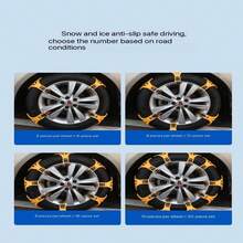 Automotive Anti-Slip Snow Chains, Tire Anti-Skid Chains - Suitable For All Vehicles With Tire Width From 165mm (6.50 Inches) To 275mm (10.83 Inches) - Easy Installation