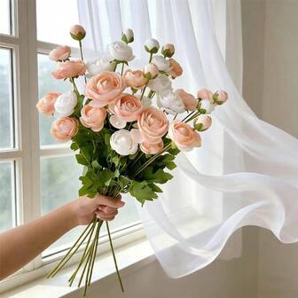 Konstgjord lotusblomma med 4 huvuden, konstgjord blomdekoration för hemmet, konstgjord blomdekoration inomhus, konstgjord blomdekoration, konstgjord blomma med flera huvuden