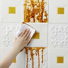 10 piezas de azulejos de techo autoadhesivos 3D - Fácil instalación, papel tapiz impermeable para cocinas, dormitorios y espacios de estar - Diseño decorativo de rayas - Multicolor - Ver 4