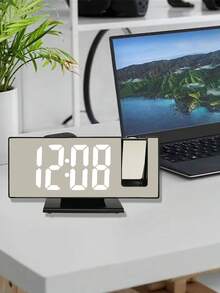 180 Degree Rotating Ceiling Projection Digital Clock, Tabletop Clock, Projection Clock, 12/24H Display, USB Powered, Adjustable Brightness, Easy Installation