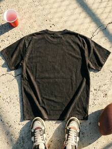 Miami Football Helmet Graphic Tee Acid Washed Shirt Unisex Couple Matching Boyfriend Style Retro Game Day 1966 Aesthetic Sports Fan Gear Distressed Cotton Graphic Tees Men Oversized T Shirt Summer Clothes Men Fall Clothes Men Winter Clothes Camisetas Para Hombre - 黑色 - 查看 3