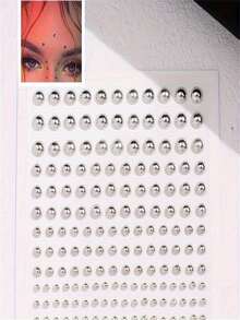 1件Y2K性感身体饰品贴纸，仿鼻环、眉环、唇环和眉贴，水钻脸部装饰贴纸，适合派对和音乐节，临时纹身风格身体饰品贴纸，眼妆